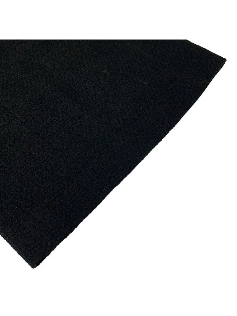 Chanel Skirt Suit Black Tweed CC Logo Button Wool